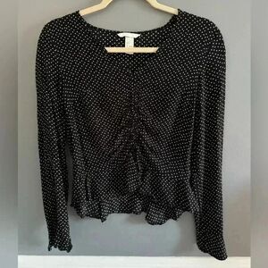 H&M Black and White Dotted Blouse